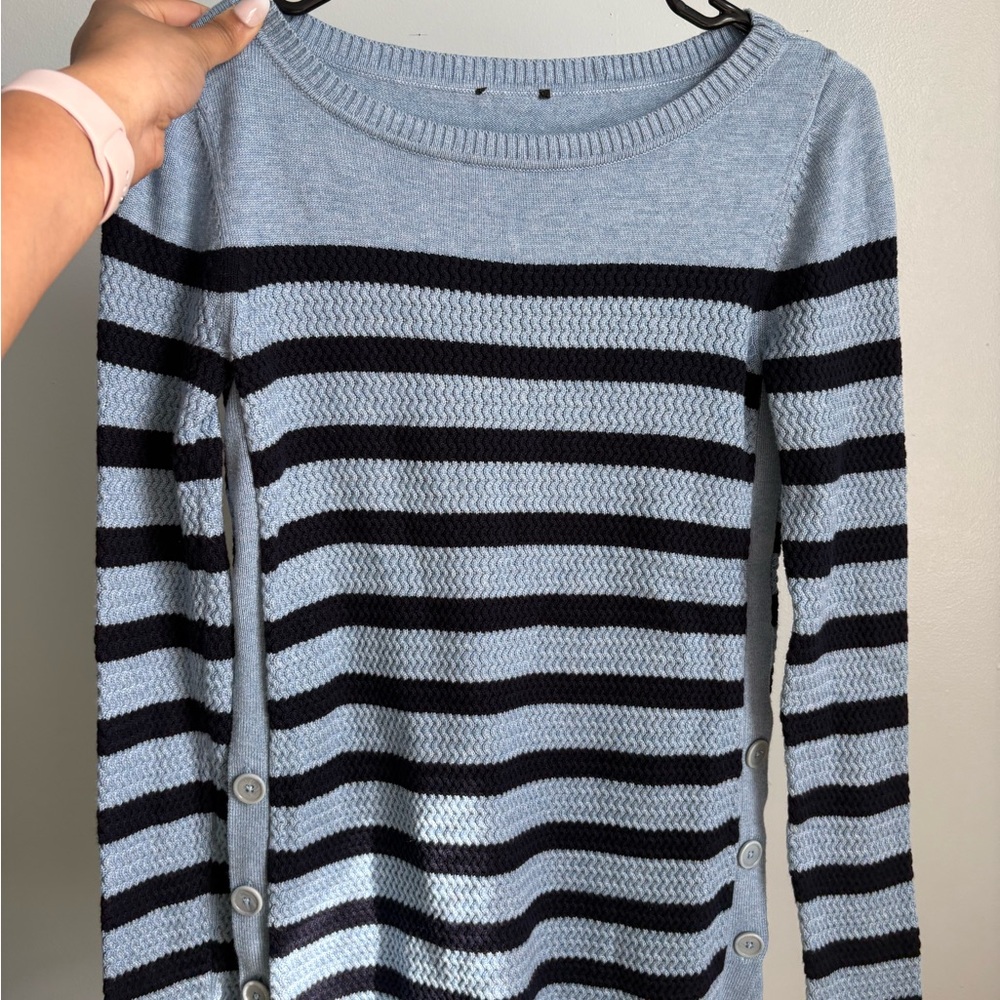 Striped Blue and Black Women's Sweater
